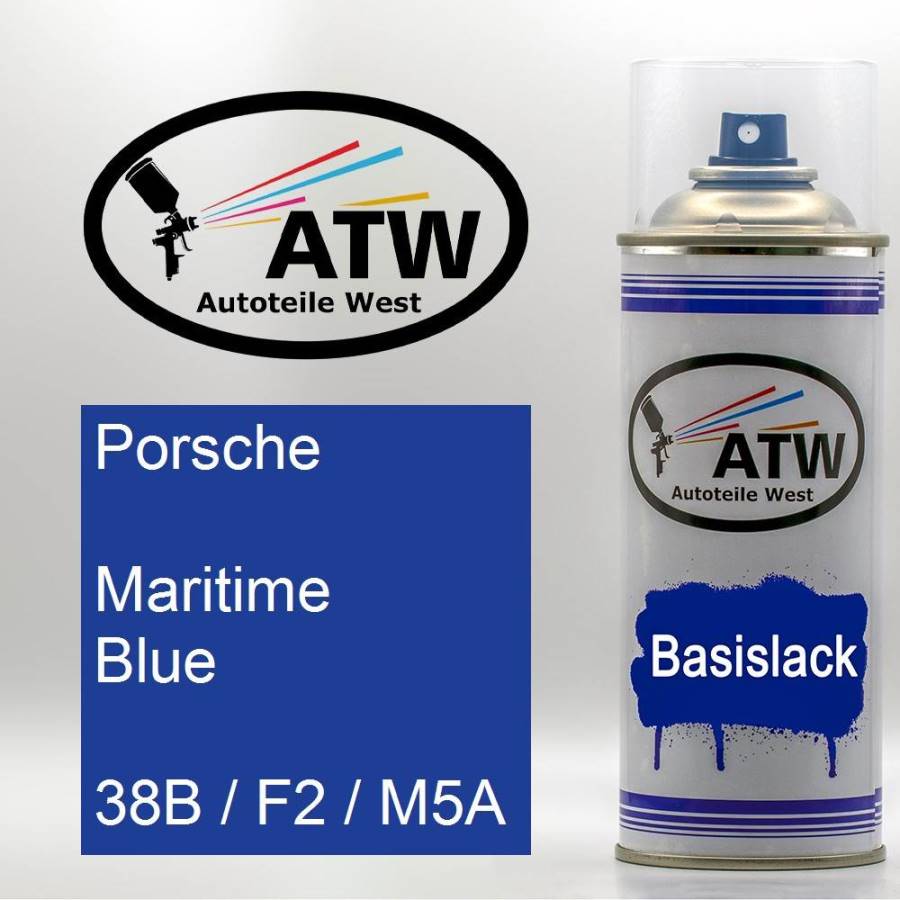 Porsche, Maritime Blue, 38B / F2 / M5A: 400ml Sprühdose, von ATW Autoteile West.